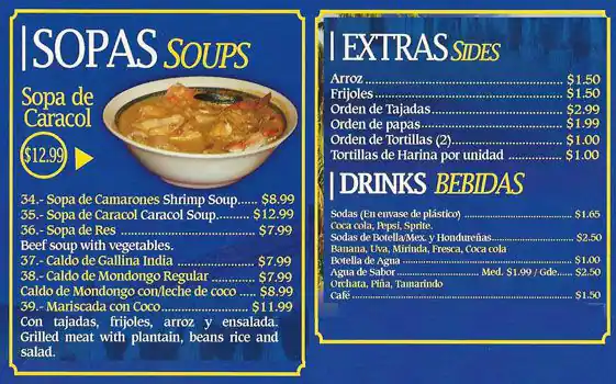 Menu of El Merendero, Lovefield, Dallas  