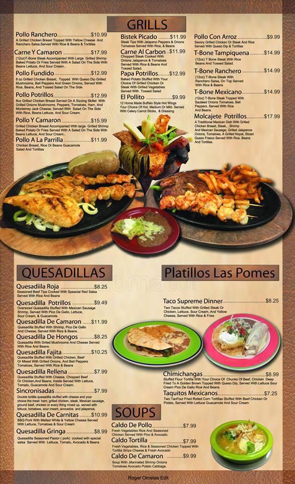 Menu of Cuatro Potrillos, Arlington, Arlington  