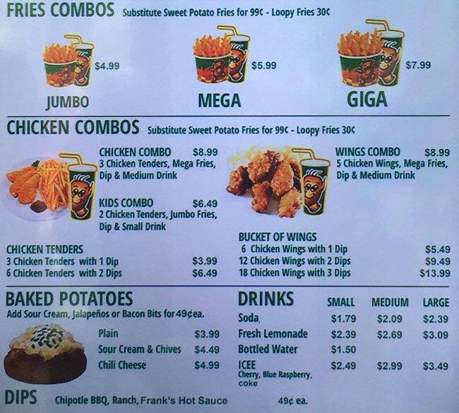 Menu of Potato Corner, Arlington, Arlington  