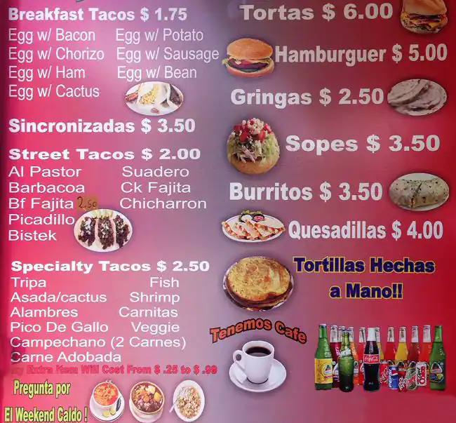 Tasty food Mexican, Tacomenu Garrison Park, Austin