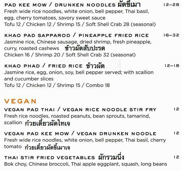 Menu of Pakpao Thai Restaurant, North Dallas, Dallas  