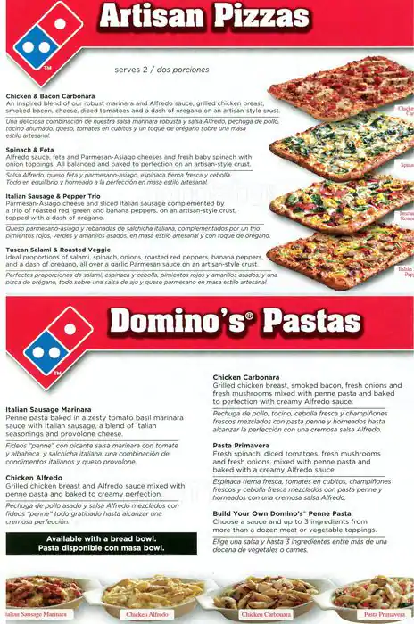 Menu of Domino's Pizza, Windemere, Austin  