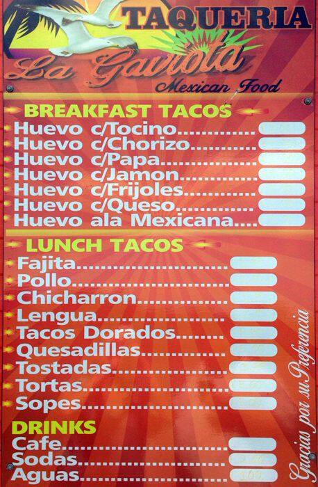 Tasty food Mexican, Tacomenu Del Valle, Austin