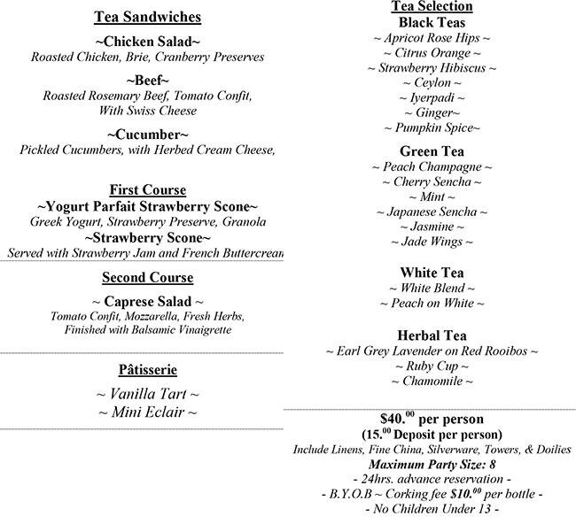Menu of Potpourri of Silk, Bishop Arts District, Dallas  
