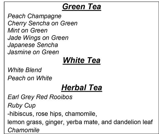 Menu of Potpourri of Silk, Bishop Arts District, Dallas  