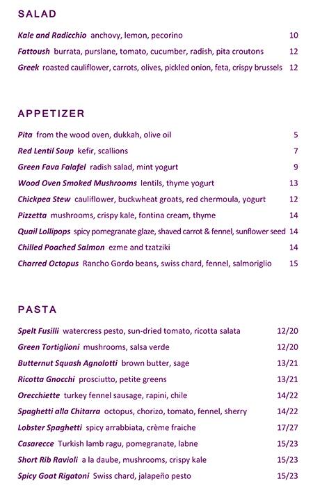Menu of Sachet, Turtle Creek, Dallas  
