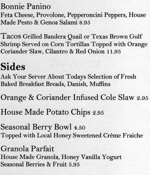 Menu of Brantley's 259 Bistro, Boerne, Boerne  