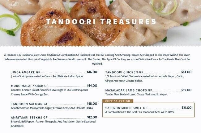 Menu of Saffron, Far West-Spicewood Springs, Austin  