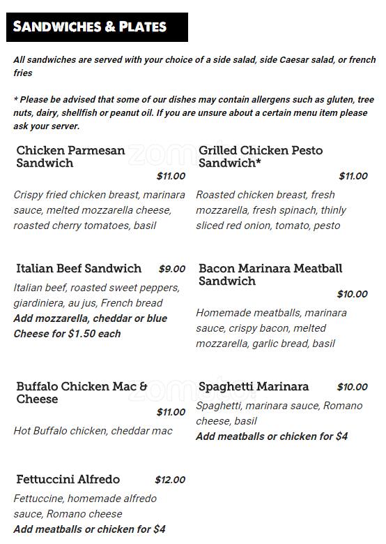Menu of Gino's East, Northwest Dallas, Dallas  