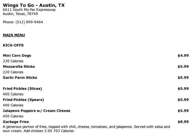 Tasty food Americanmenu West Oak Hill, Austin