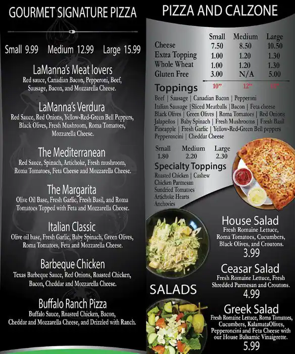 Menu of La Manna Pizza, Allen, Allen  