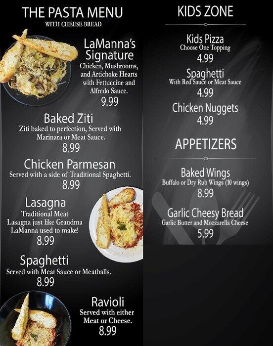 Menu of La Manna Pizza, Allen, Allen  