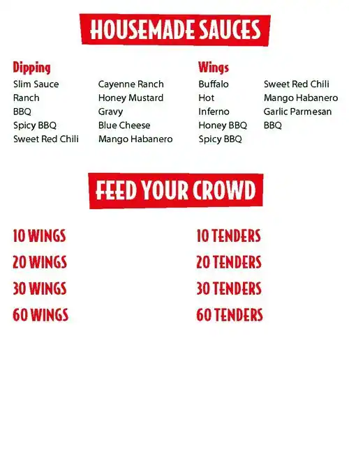 Menu of Slim Chickens, Oak Cliff, Dallas  