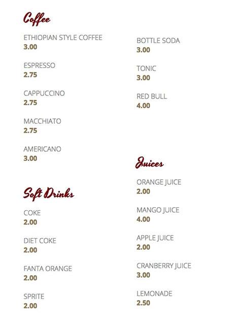 Menu of Yenat Guada Ethiopian Cuisine, Downtown, Dallas  