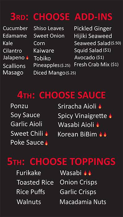 Menu of Poke Bop, Oak Lawn, Dallas  