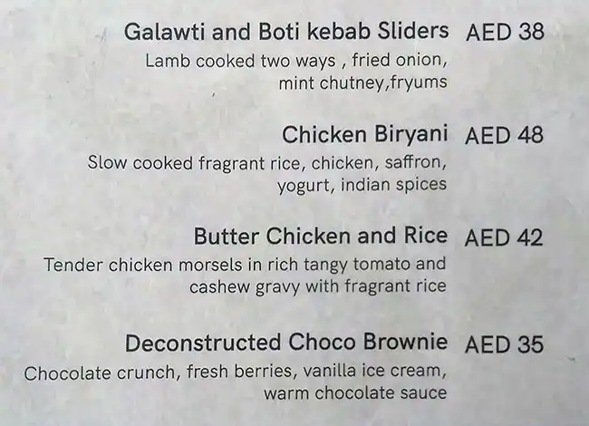 Cafe Bubble Lounge Menu in Jumeirah 3, Dubai 