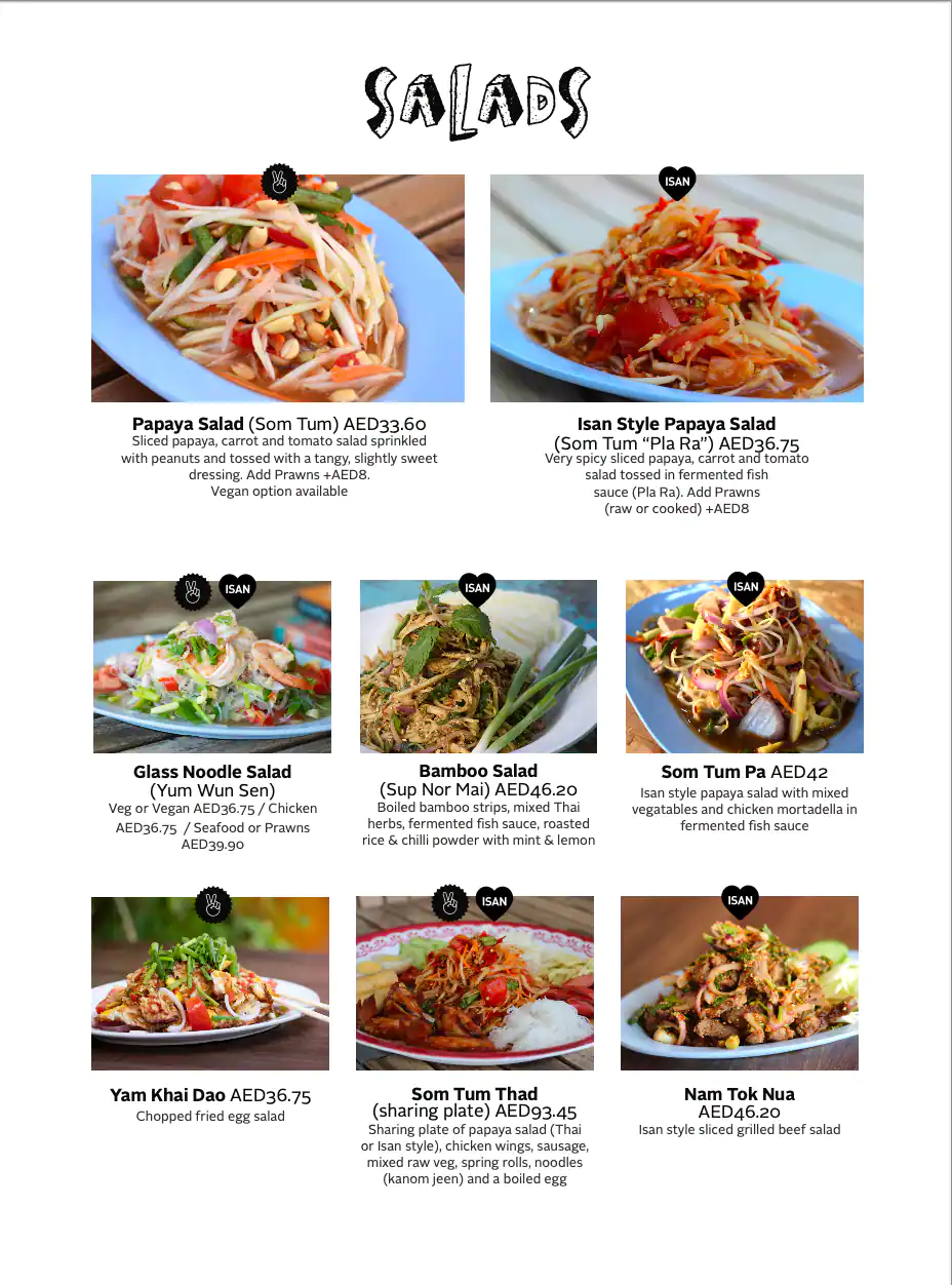 Cafe Isan - Thai Streetfood And Tea Bar Menu 