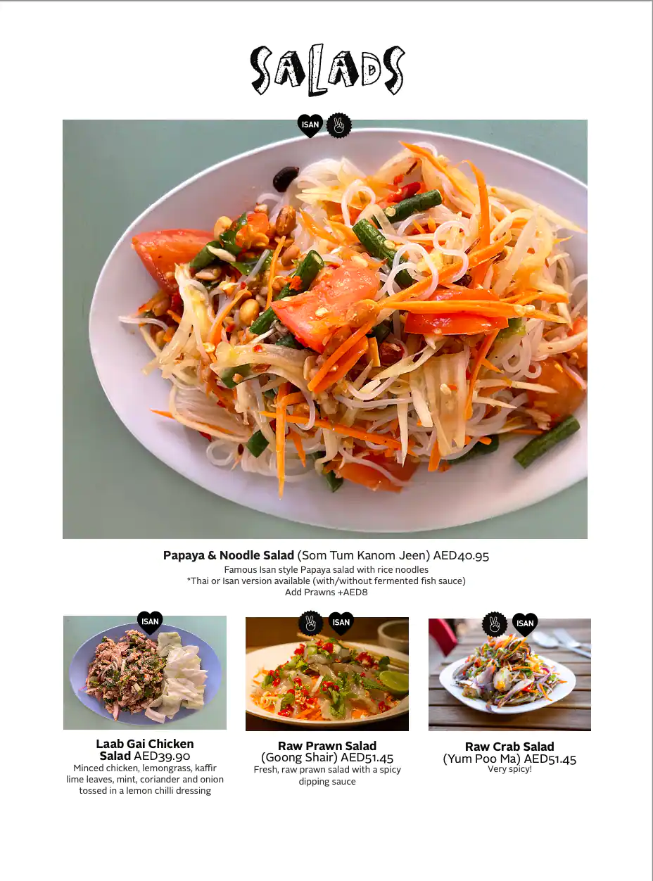 Cafe Isan - Thai Streetfood And Tea Bar Menu 