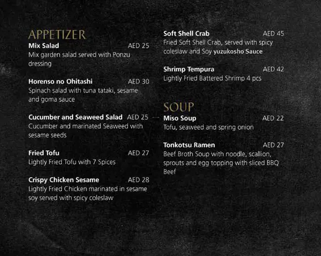 Ucci Sushi - Ramada by Wyndham Menu 