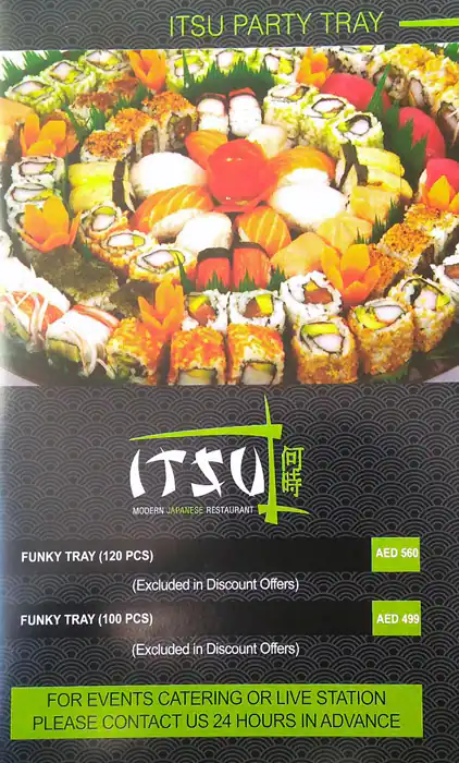 Itsu Menu in Golden Mile, Palm Jumeirah, Dubai 