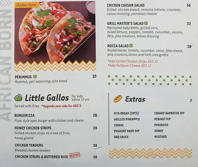 Galito's - جاليتوز Menu in Dubai Festival City Mall, Festival City, Dubai 