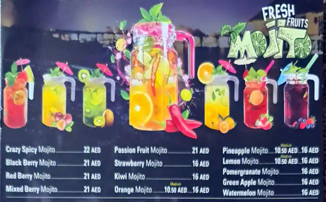 Juice World Menu in Al Rigga, Dubai 