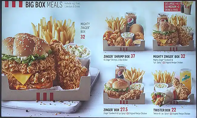 KFC - دجاج كنتاكي Menu in The Pavilion, International City, Dubai 