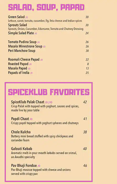 SpiceKlub - سبايس كلوب Menu in Mankhool, Dubai 