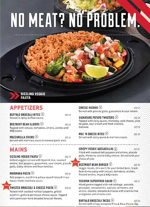 TGI Fridays - تي جي أي فرايديز Menu 