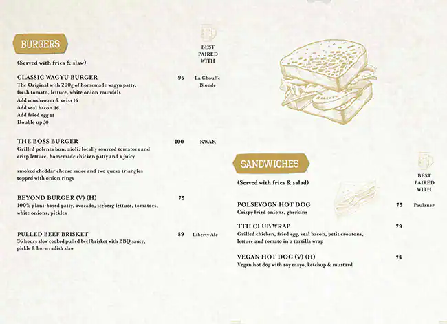 The Tap House Menu in Club Vista Mare, Palm Jumeirah, Dubai 