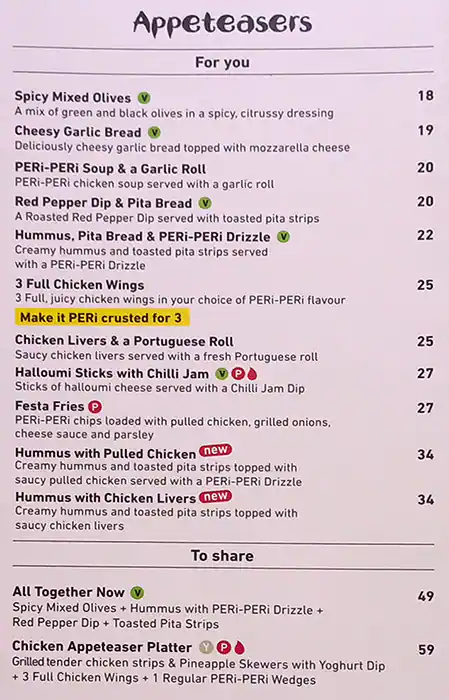 Nando's - BurJuman Centre Menu 