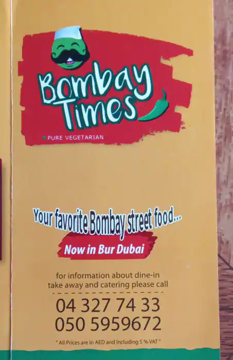 Bombay Times - بومباي تايمز Menu 