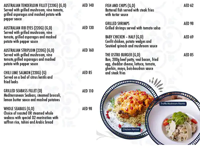 Ostro - Dusit D2 Kenz Hotel Menu 