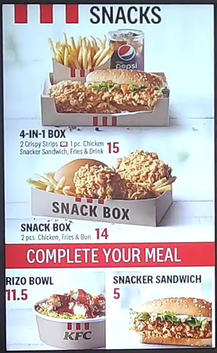 KFC - دجاج كنتاكي Menu in Al Khail Gate, Al Qouz, Dubai 