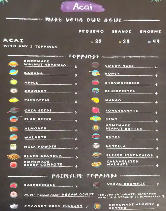 Projeto Acai - بروجيتو اكاي Menu 