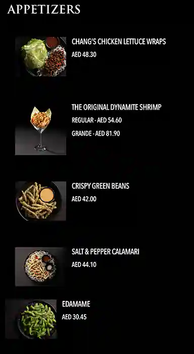 P.F. Chang's - بي.ف. تشانغز Menu 