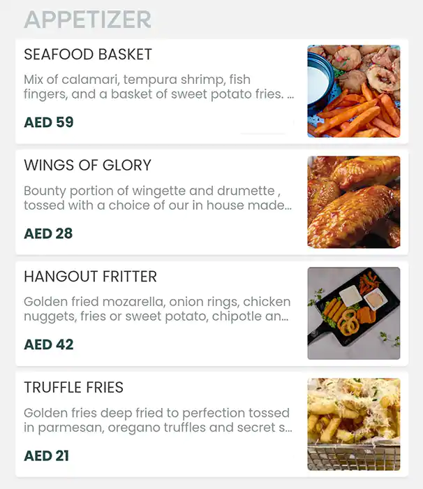 Best restaurant menu near Al Mamzar Building Hor Al Anz Dubai