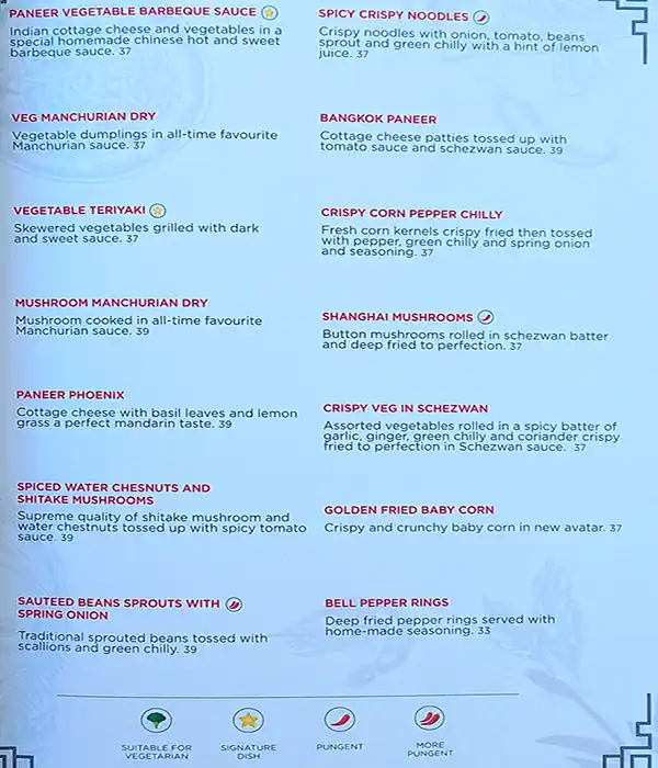 Gypsy Chinese Restaurant Menu in Dubai Marina, Dubai 