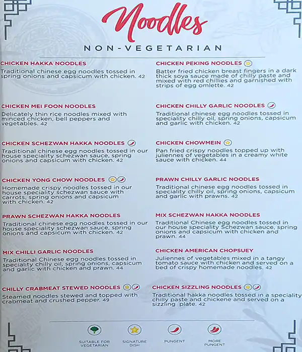 Gypsy Chinese Restaurant Menu in Dubai Marina, Dubai 