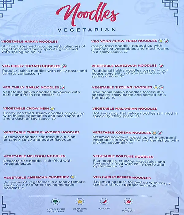 Gypsy Chinese Restaurant Menu in Dubai Marina, Dubai 