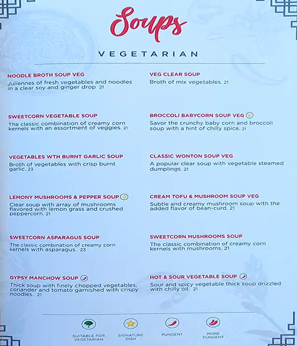 Gypsy Chinese Restaurant Menu in Dubai Marina, Dubai 