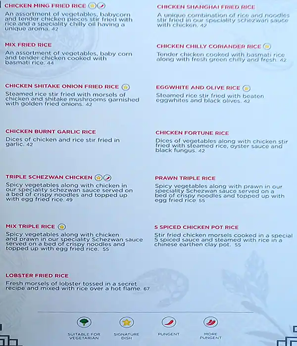 Gypsy Chinese Restaurant Menu in Dubai Marina, Dubai 