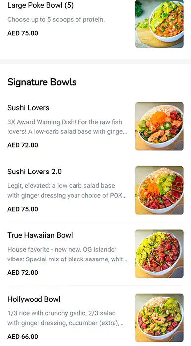 CALI-POKE California Seafood House - كالى بوك Menu 