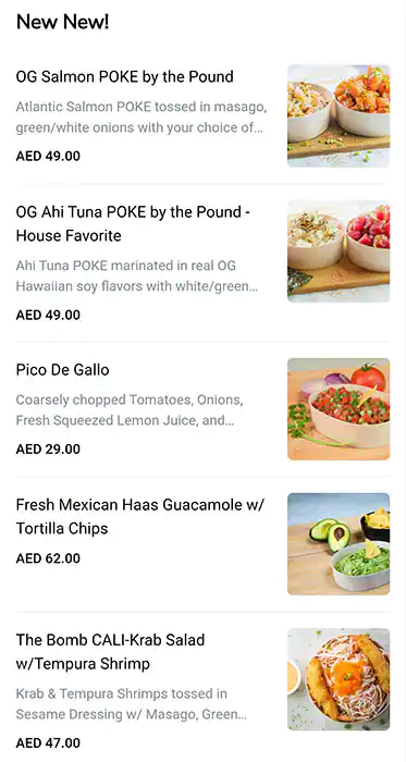 CALI-POKE California Seafood House - كالى بوك Menu 