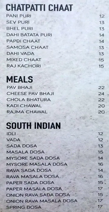 Bombay Chowpatty Menu in Ibn Battuta Mall, Jebel Ali Village, Dubai 