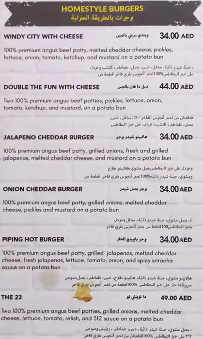 Tasty food American, Burgermenu Motor City, Dubai