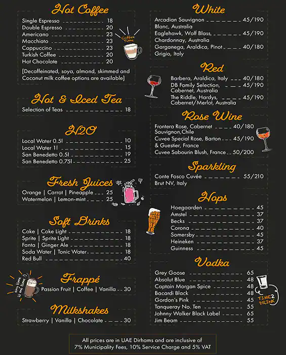 Revo Cafe - Oaks Hotel Ibn Battuta Gate Dubai Menu 