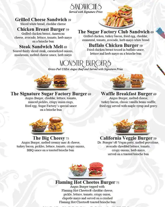 Sugar Factory Menu in La Mer, Jumeirah 1, Dubai 