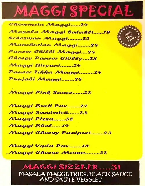 The Mumbai Gully & Kulfiholic Menu 