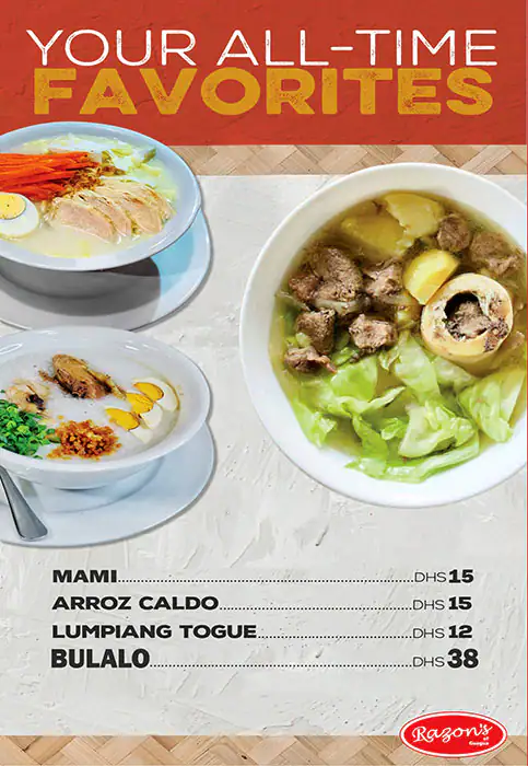 Razon's Of Guagua - رازونز اوف جواجوا Menu 